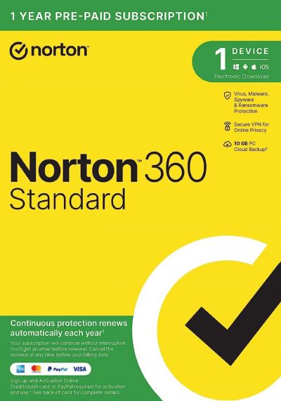 Norton 360 STANDARD 2024 - Non Subscription - 1 Device - 1 Year